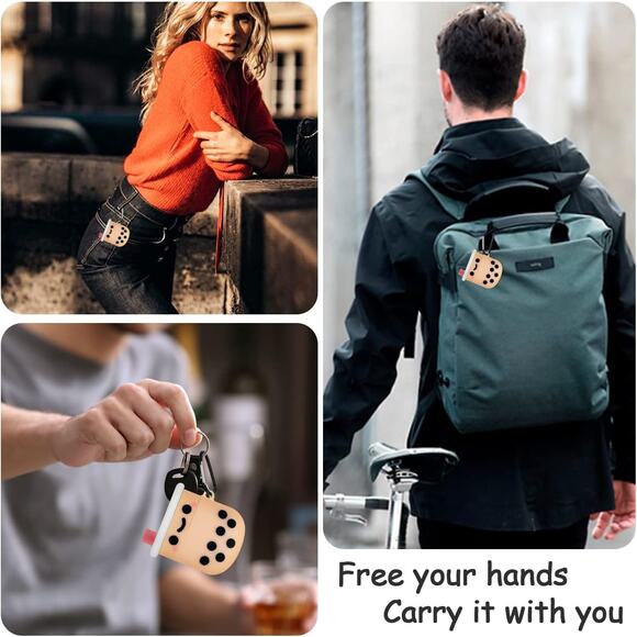 Airpods 1/2, Cute Boba Milk Tea Cartoon Character Upgrade 3D Silicone Case - Picture 4 of 5